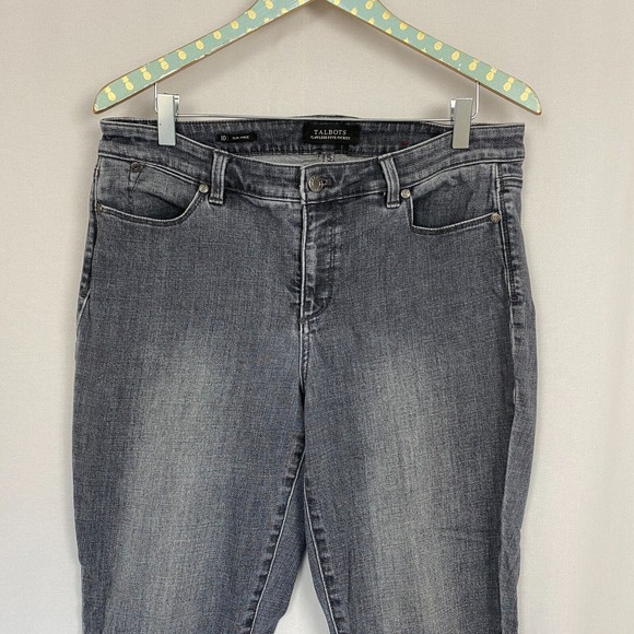 Talbots Size 10 Flawless Five Pocket Jeans Slim Ankle Raw Hem Gray Curvy 34x30 - Picture 4 of 16